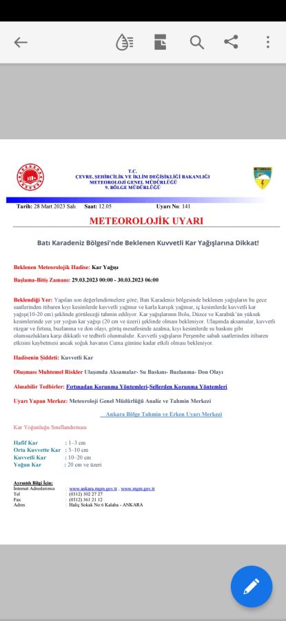 Meteoroloji Kar geliyor