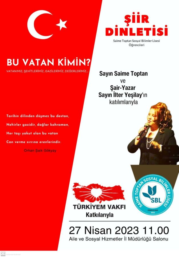 ŞİİR DİNLETİSİNE DAVET!