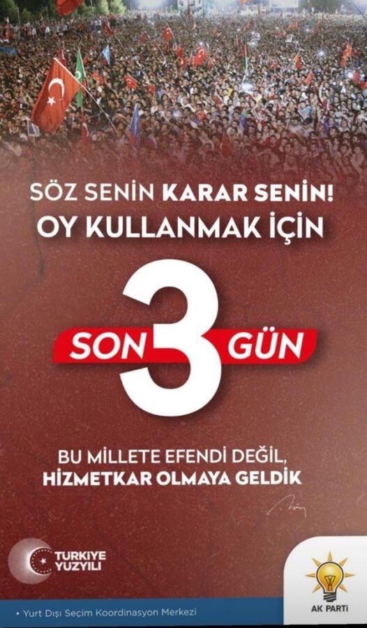 AK Parti SKM (seçim Koordinasyon Merkezi) Başkanı İsmet Karagöz Almanyadan bildirildi.