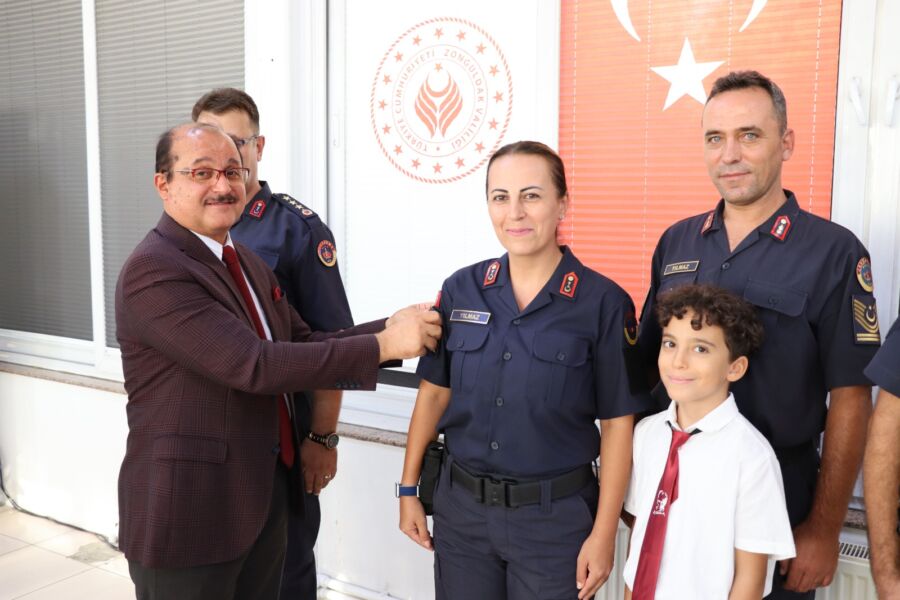 Zonguldak’ta Jandarma Komutanlığında terfi töreni.