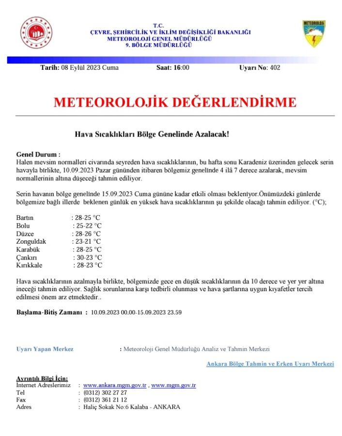 METEOROLOJİK DEĞERLENDİRME